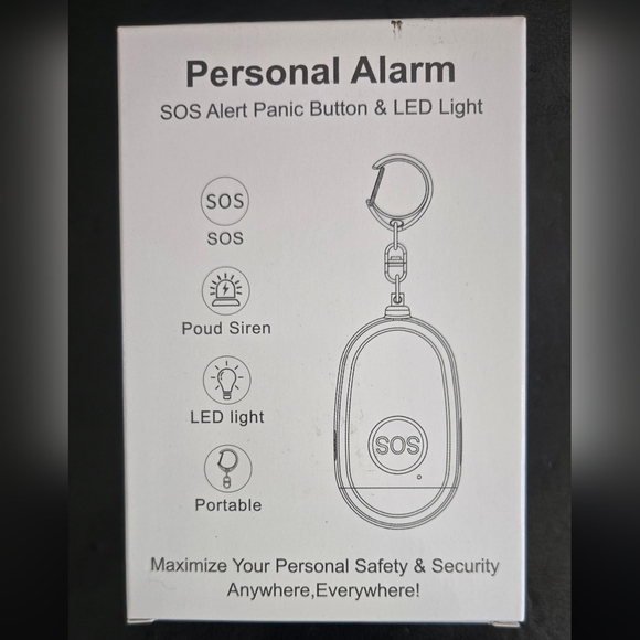 *3/$20 Blue Personal Alarm Keychain with LED Light NWT - Picture 2 of 4